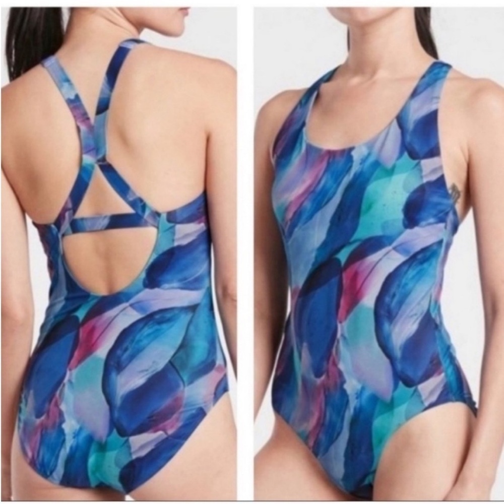 NWT Athleta Malibu Printed One Piece Swimsuit Women’s Medium
